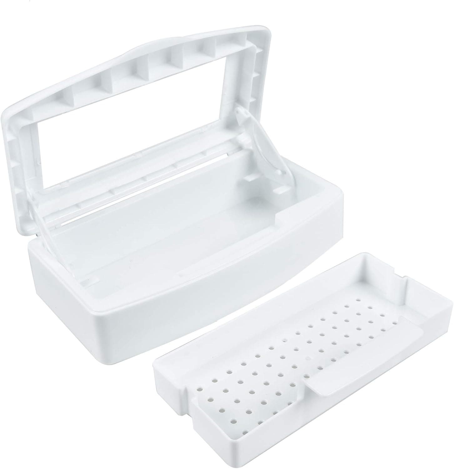 Timoo Nail Art Tool, Plastic Clean Sterilizer Box Storage Organizer for Nail, Tweezers, Hair Salon, Spa & Cutter Manicure Equipment (1 Pcs)