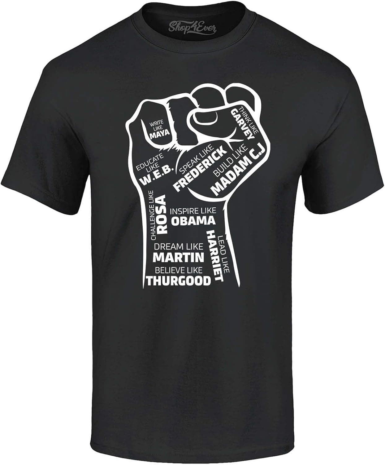 shop4ever Inspiring Black Leaders Fist T-Shirt
