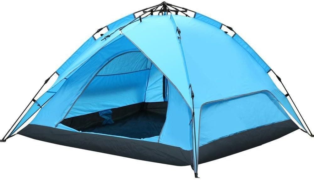 World Pride Outdoor Waterproof Portable Double Layer Automatic 4 Person Camping Family Tent Blue
