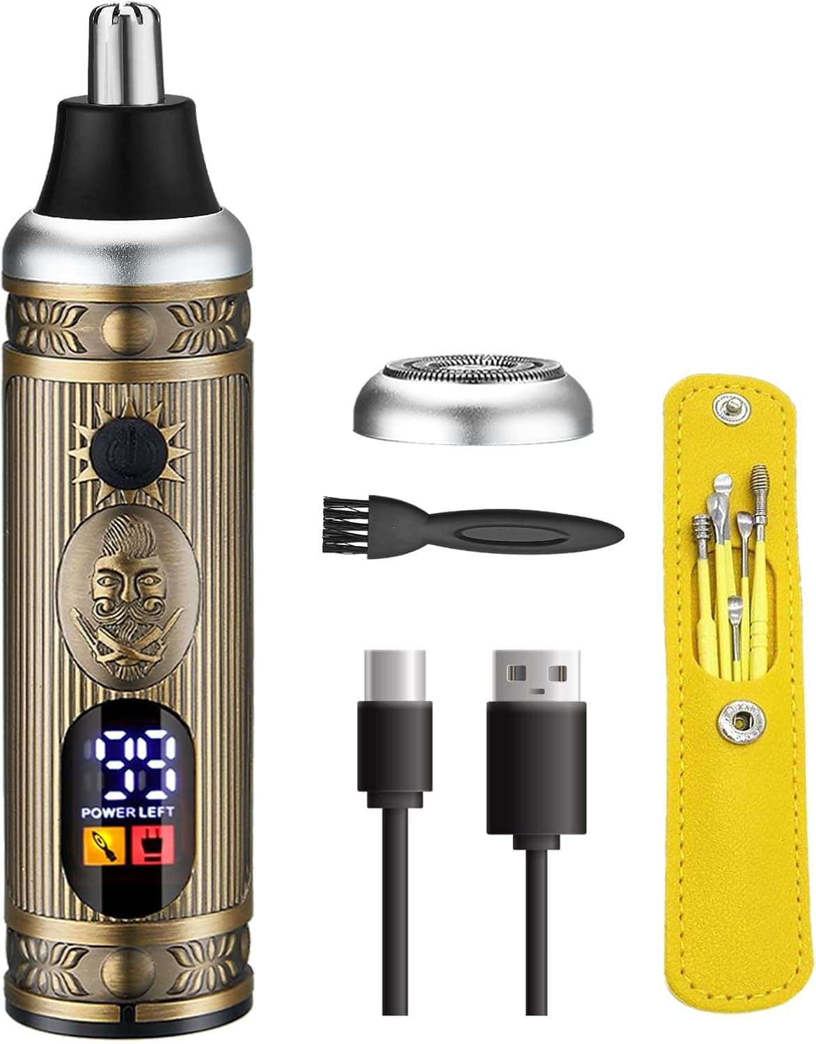 Ear and Nose Beard Hair Trimmer Clippers for Men Professional Nose Beard Hair Trimmer, Rechargeable Shaver Hair Remover Ear Wax Removal Kit Fathers Day Gifts