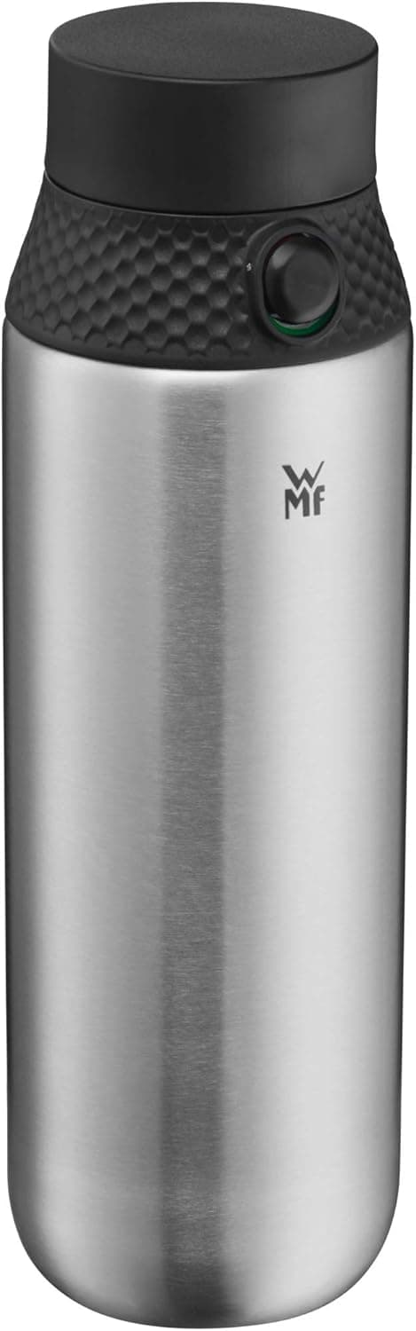 WMF Waterkant Drinking Bottle Stainless Steel 750 ml, Sports Stainless Steel Bottle, Suitable for Carbonated Drinks, Sports Cap, One-Hand Opening, Leak-Proof, BPA-