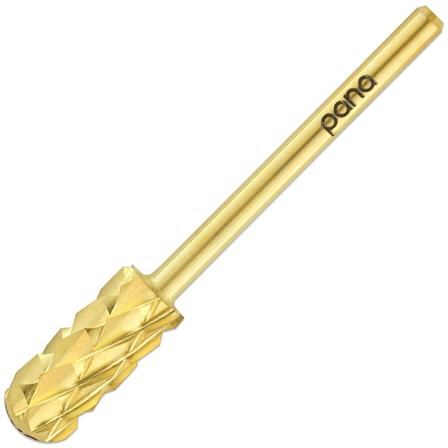 PANA Smooth Top Small Barrel 3/32" Shank Size - (Gold, 5X Coarse Grit) - Fast remove Acrylic or Hard Gel Nail Drill Bit for Manicure Pedicure Salon Professional or Beginner