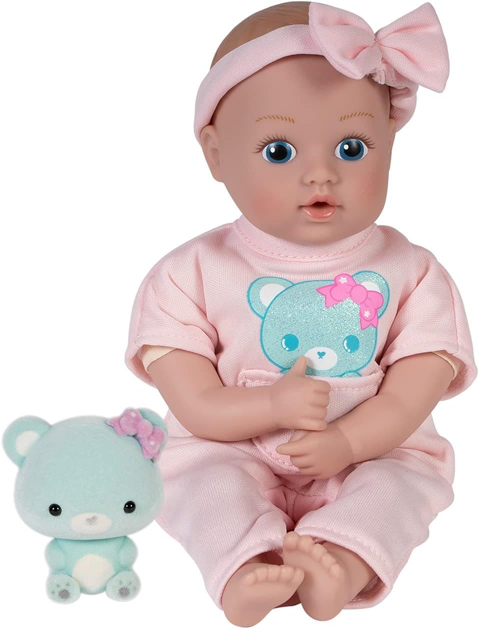 Adora Mini Baby Doll with Soft Flocked Bear Friend - Be Bright Tots & Friends