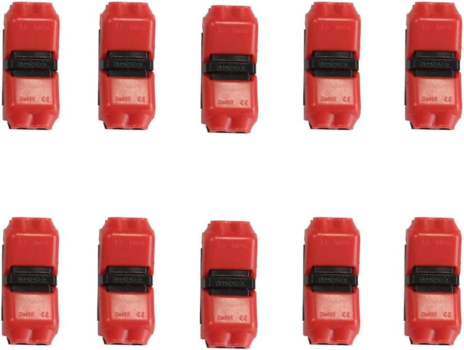 Wire Connectors, Quick Splice Low Voltage Wire Connection, 20 awg Cable Dual Way Electrical Butt Terminal Block Kit, no Soldering, without Stripping