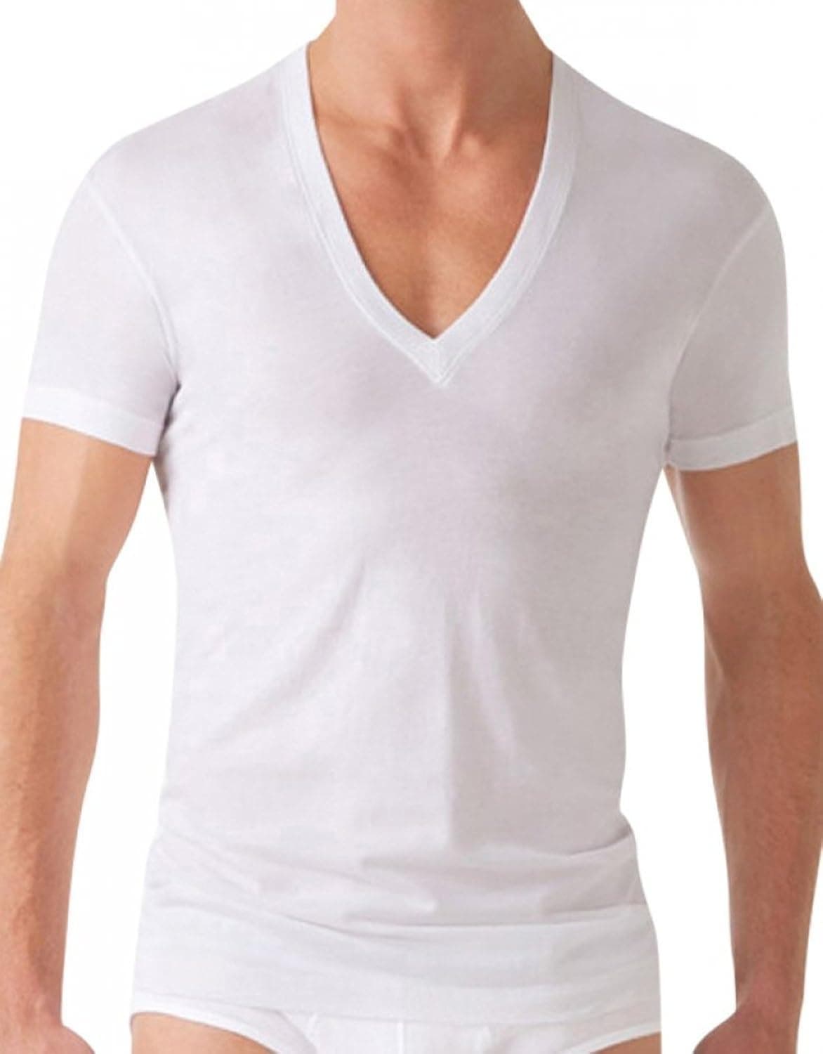 2(X)IST 2xist Slim Fit Pima Deep V-Neck T-Shirt White