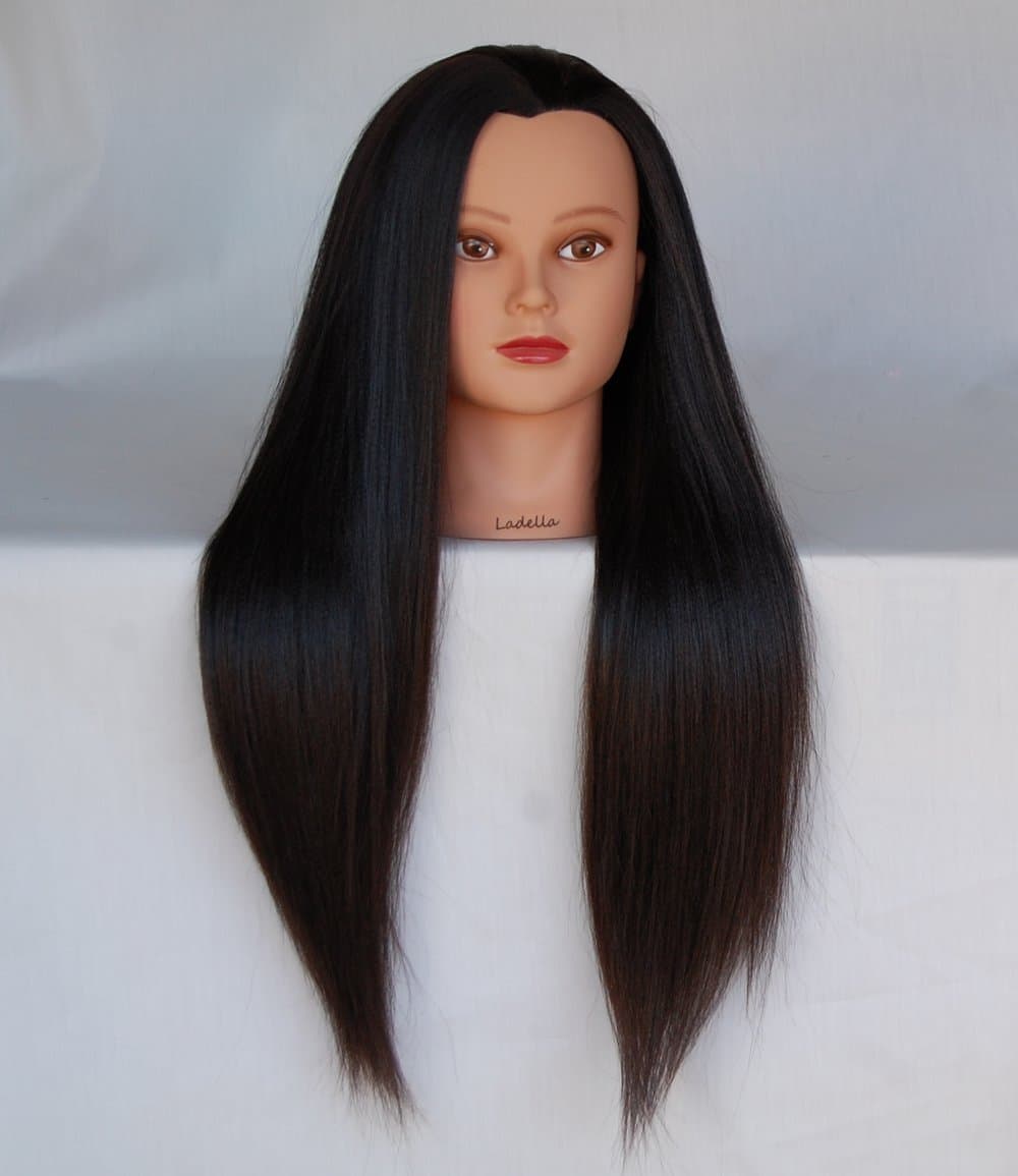 Ladella Beauty 26-28" Cosmetology (Heavy Density)" Yaki" Hair Texture Synthetic Fiber Mannequin Manikin Training Head - Karine