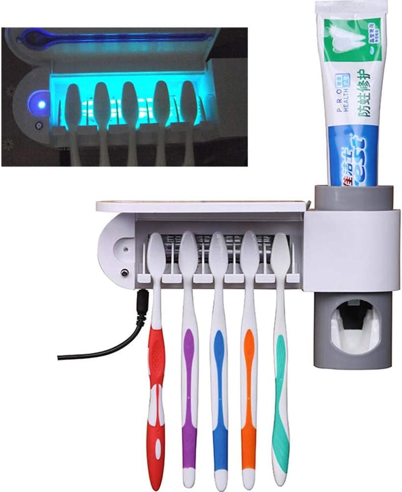 Duckart 2-in-1 Automatic Toothpaste Dispenser Toothbrush Holder Wall Mounted