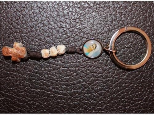 MEDJUGORJE - Peace Peace Peace keys ring from Apparation hill stones and ship...
