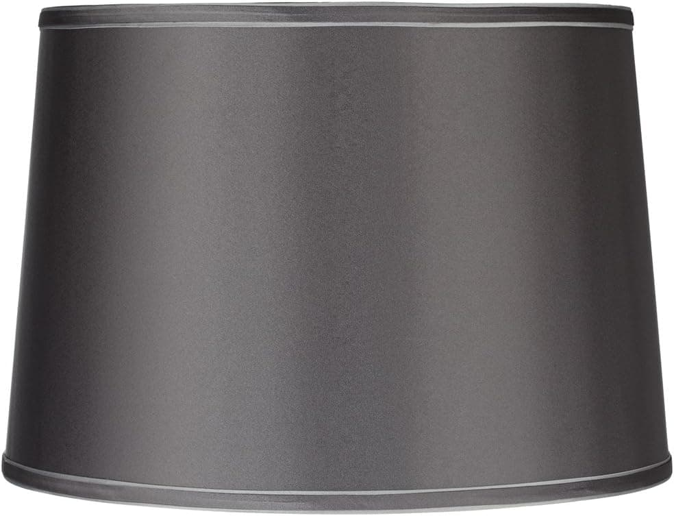 Sydnee Satin Charcoal Gray Drum Lamp Shade 14x16x11 (Spider)