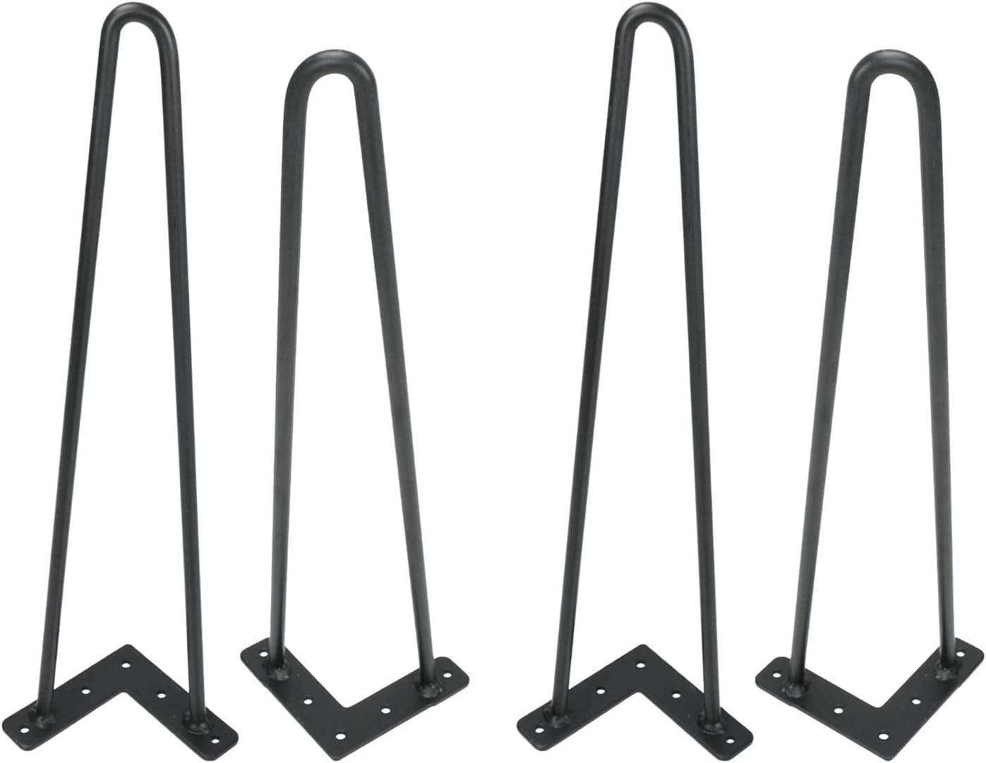 LucaSng 18" Heavy Duty Furniture Table Legs Metal Home DIY Projects for Coffee Table, Dining Table, Designer Desk,3/8" Leg Diameter Solid Iron Bar Black Set of 4