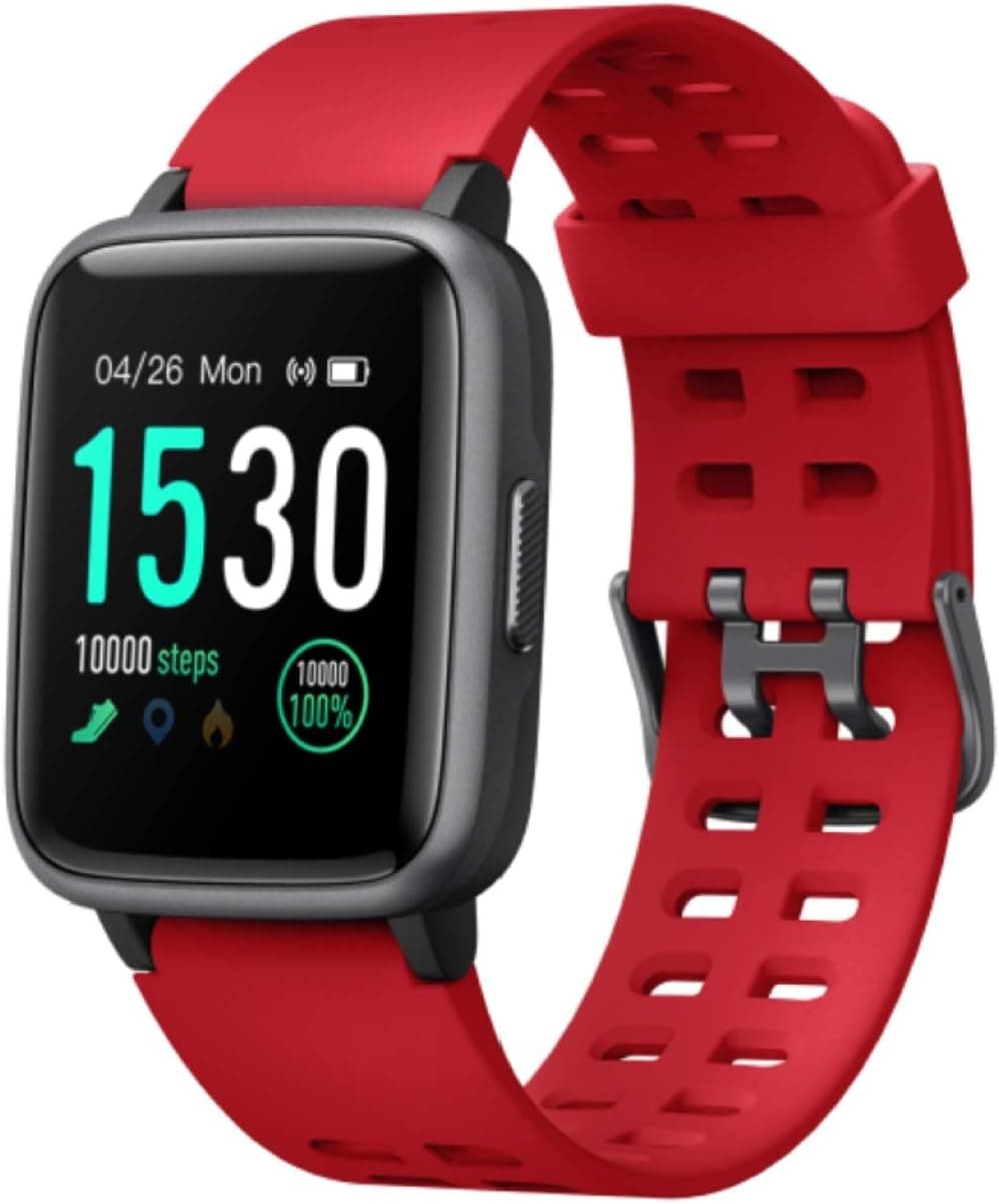 tugamobi Smart Band SB501 - Fitness Tracker, Touch Screen,Tracker with Heart Rate Monitor,5 ATM Water-Resistant Smart Fitness Band with Step Tracker,Calorie Counter,Alarm Clock,14 Modes (Red)