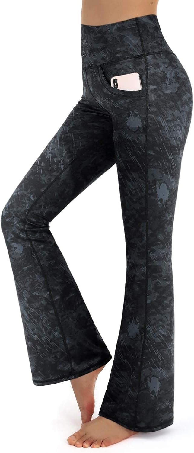 Promover Bootleg Pant Tummy Control for Casual Work (Black Meteor, L)