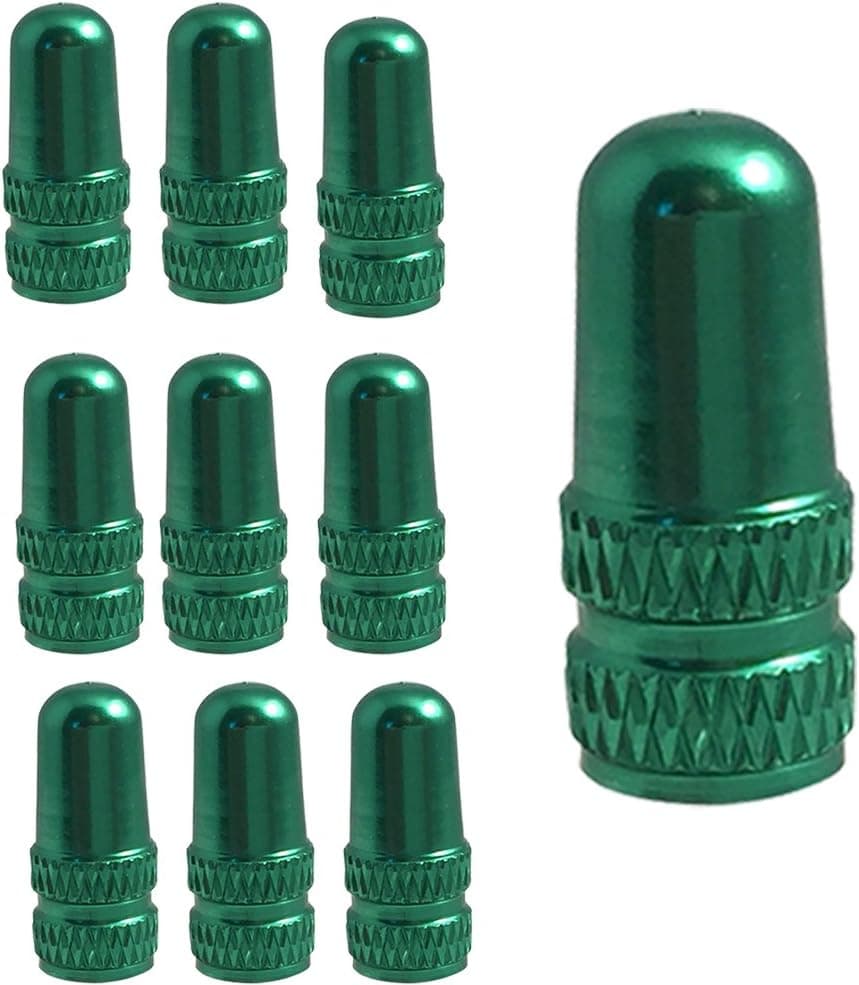 Moxie 10pc Bike Bicycle Road Racing Colored Green Presta Valve Cap Dust Covers