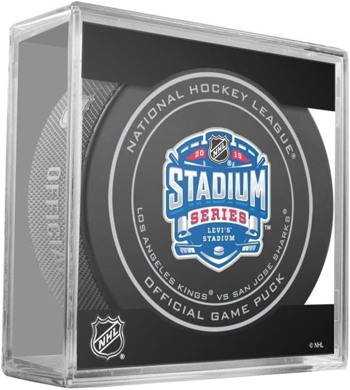 2015 NHL Stadium Series Levi's Stadium Official Game Puck in Cube - Kings vs. Sharks