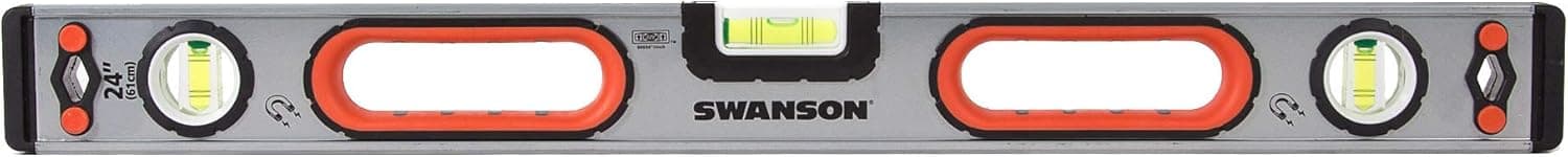 Swanson Tool Co SWIBX24M 24 inch Magnetic Heavy Duty Aluminum Frame iBox Level with 3 Block Vials for 0°/90°/45° Measurements