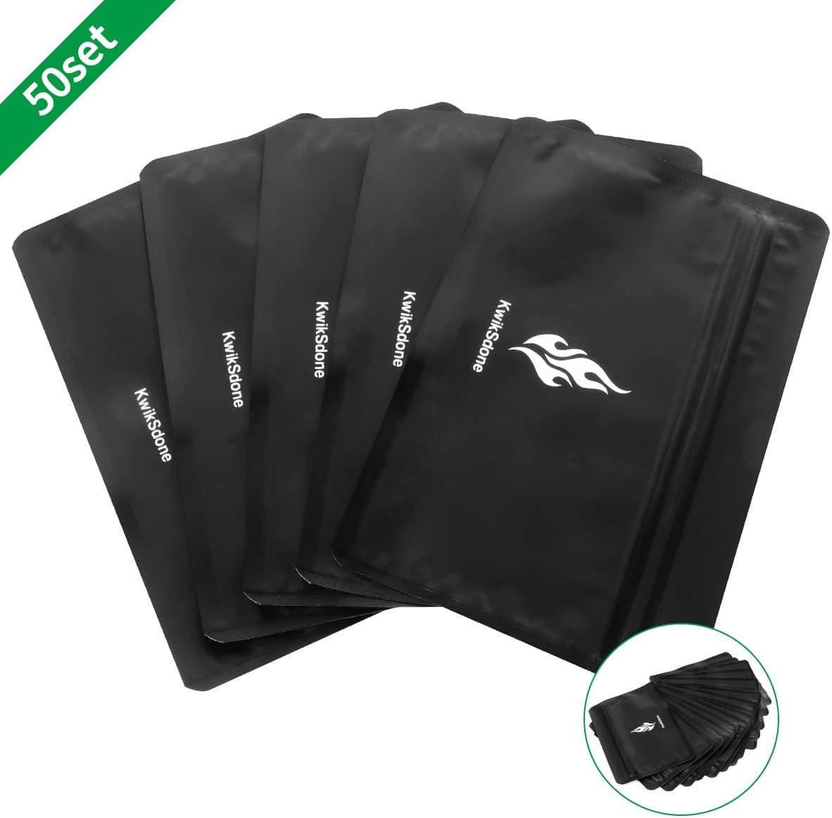 Smell Proof Bags 50-Pack 4 x 6 inches Wide opening Scent Proof Bag Ziplock Discreet Mini Size for Herbs, Coffee, Tea, Oils, Spices and Food Storage Thick Reusable and Odor Proof Matte Black Packaging Bags