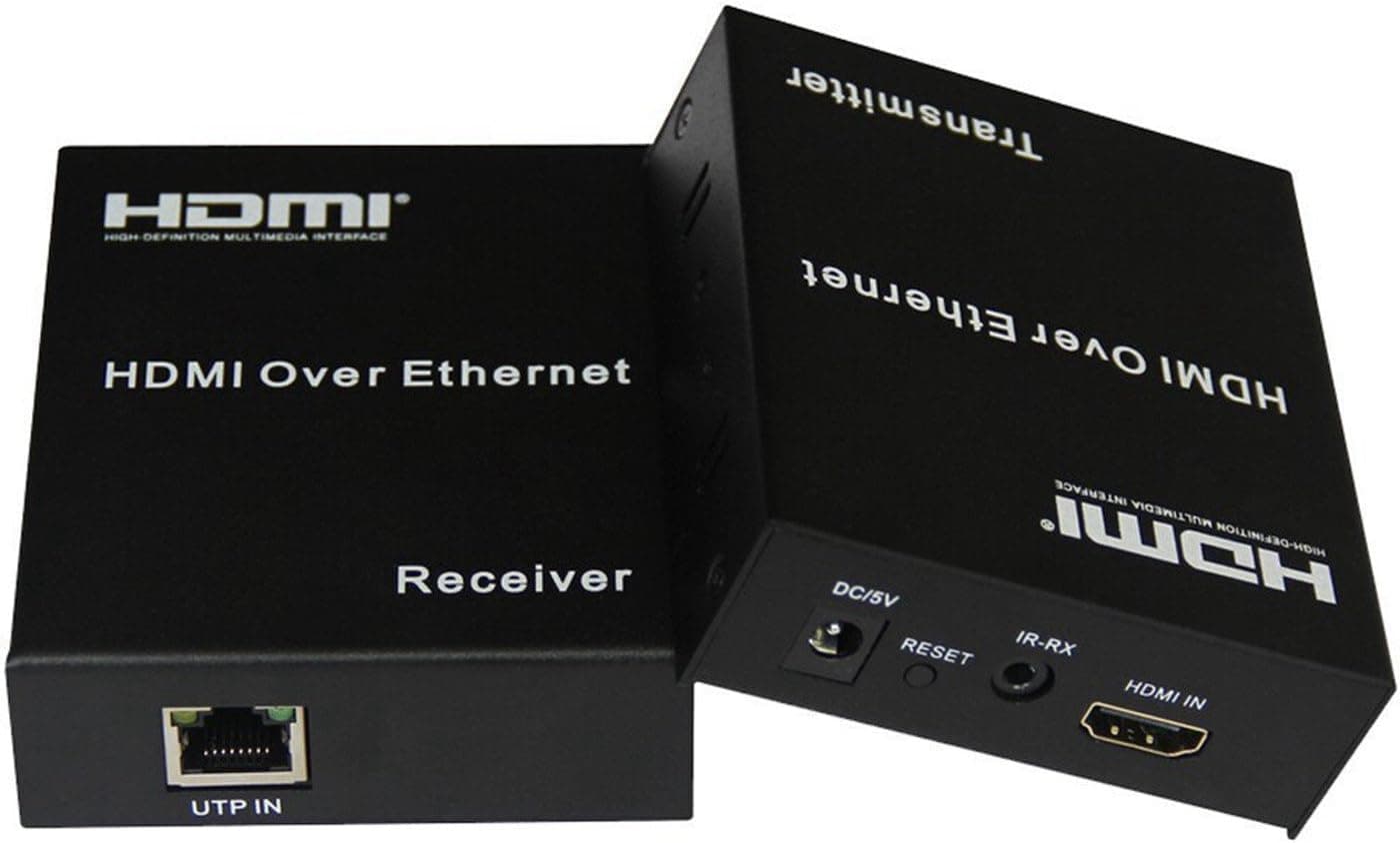 Farstrider Premium HDMI Extender by TCP/IP Over Ethernet Over Single Cat5e Cat6 Cable Up to 395ft(120m) with IR, Support 1080p HDMI 1.3, HDCP 1.2, 1.1, TCP/IP Standard - (Transmitter and Receiver Set)