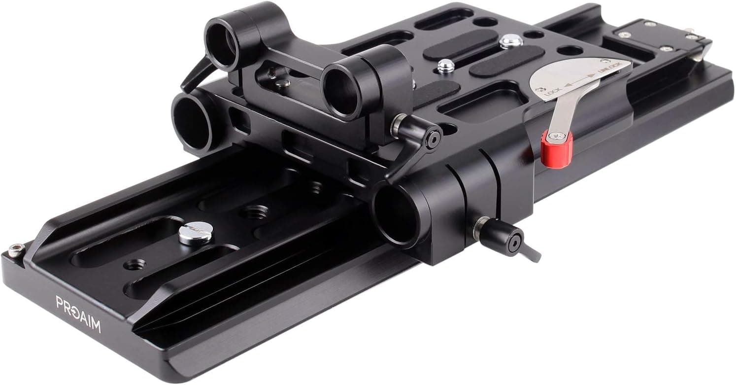 PROAIM 19-15mm Camera Base Plate with Dovetail Tripod Plate | Aluminum Made Quick Release Plate with Standard Dovetail Plate for DSLR Video Camcorder BMCC Camera CH-DTPQ-01