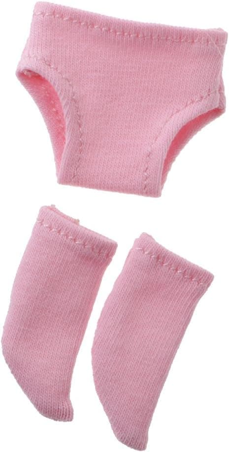 Jili Online Cute Pair of Short Socks and Underwear Set Fit for 12'' Blythe Doll Dress Up ACCS Pink