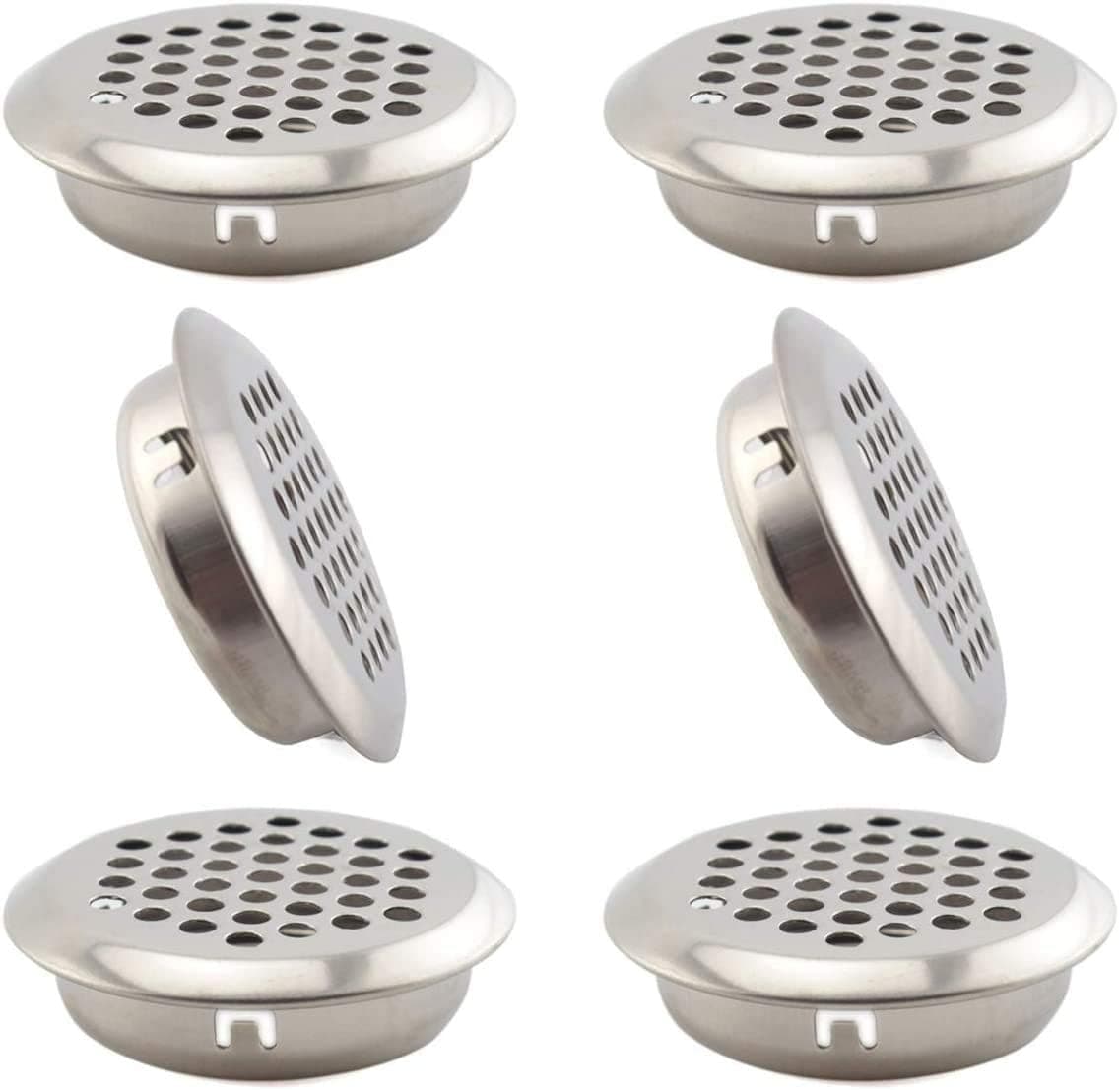 Air Vents 35mm/1.4" Black Circular Soffit Vent 10 Pcs Stainless Steel Round Mesh Hole Louver Vent for Kitchen Bathroom Cabinet Wardrobe and Shoe Cabinet (35mm/1.4", Silver)