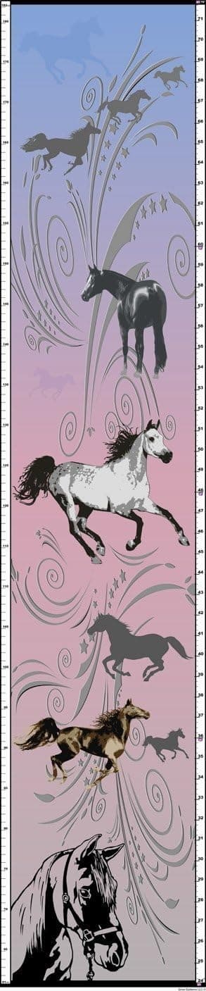 Horses design growth chart Prime Eligible, measures heights From 24" (61 Cm) to 72" (182 Cm) 6'!