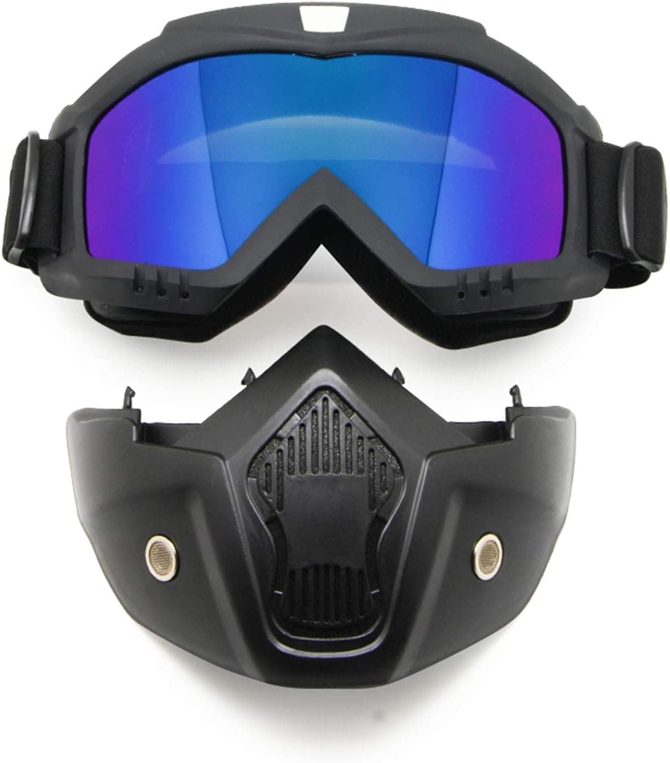 Motorcycle Goggles Mask Detachable, Harley Style Protect Padding Helmet Sunglasses, Road Riding UV Motorbike Glasses