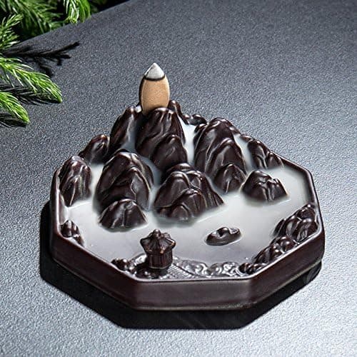 Gift Prod Incense Smoke Flow Backflow Holder Ceramic Backflow Incense Tower Burner Statue Figurine Incense Holder Incenses Not Included (Style 43)