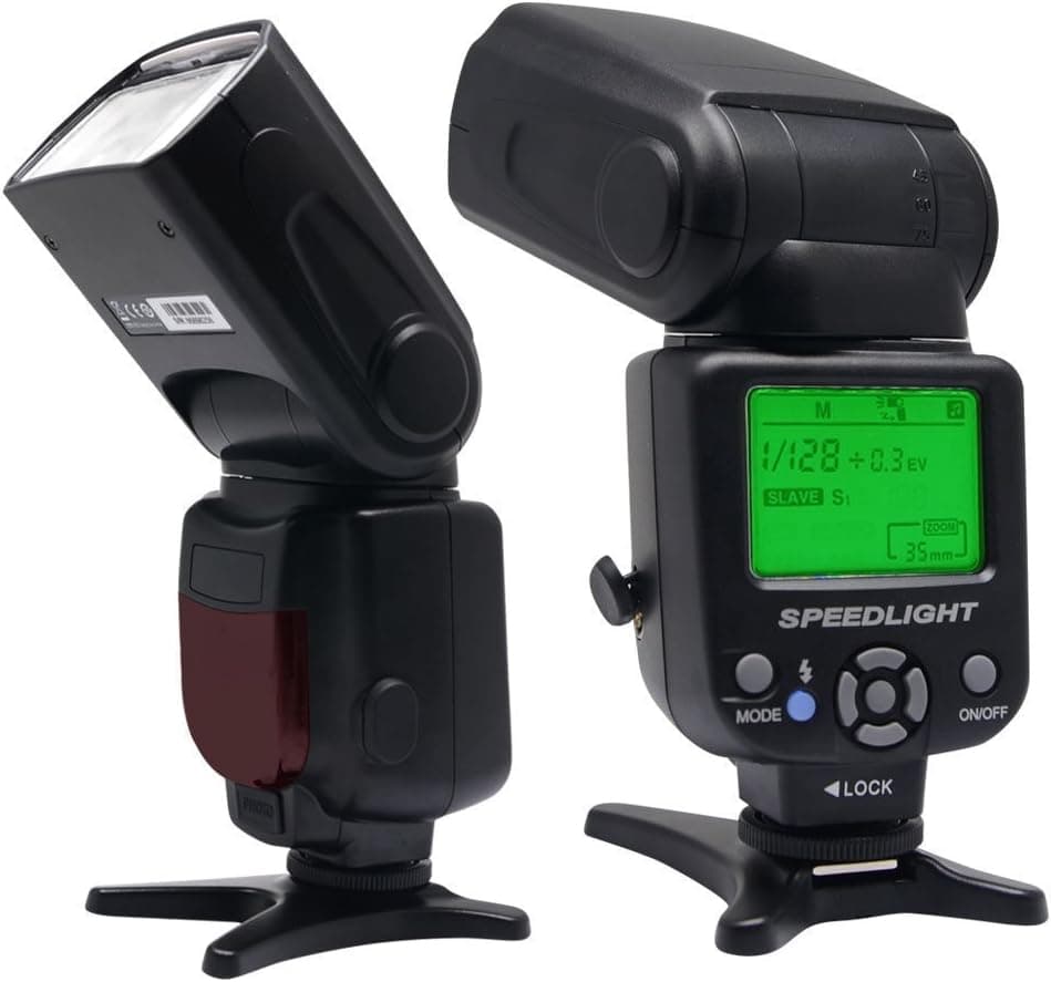 Venidice VD-930 Manual Professional Universal Speedlite, Camera Flash for Canon Nik Panasonic Olympus Fujifilm Pentax and Other DSLR Digital SLR Film Cameras with Standard Hot Shoe+LCD Display