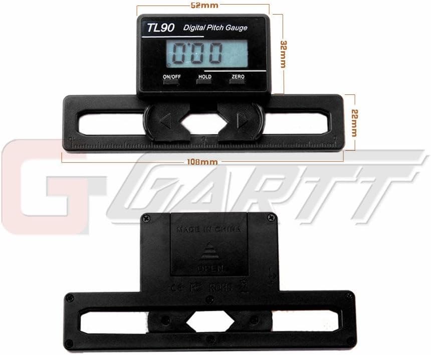 GARTT Helicopter Electronic Digital Pitch Gauge for RC Helicopter