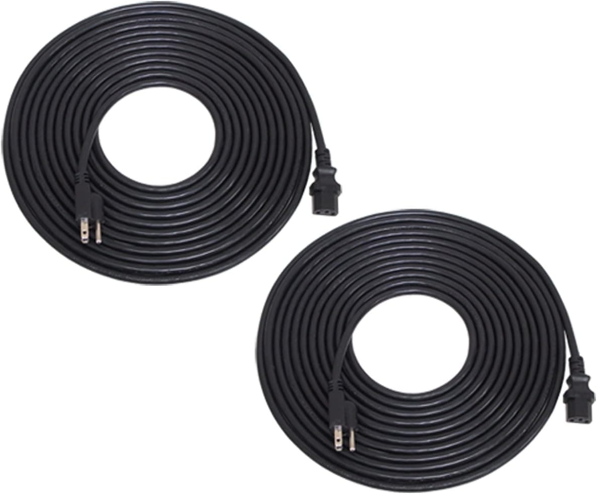 GLS Audio 2 Pack 25ft Power Cord Cable for JBL Eon and Mackie Powered Speakers 25' - 2 Pack