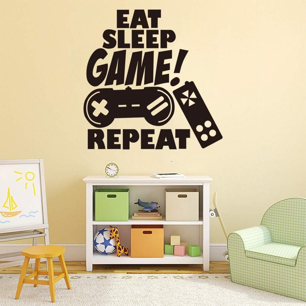 Eat Sleep Game - Wall Decal Poster Lettering Wall Stickers Murals DIY Art Mural Removable Wall Stickers