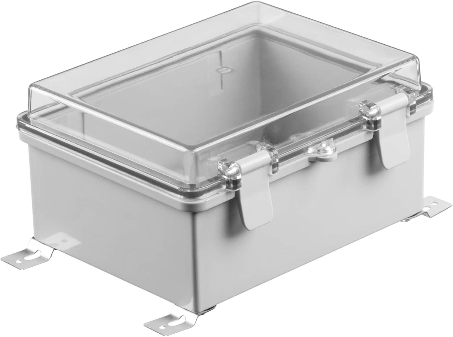 Gratury Junction Box, Hinged Cover Transparent Lid IP65 Waterproof Plastic Enclosure for Electrical Project Included Internal Mounting Panel 220×170×110mm (8.6"×6.7"×4.3" TC)