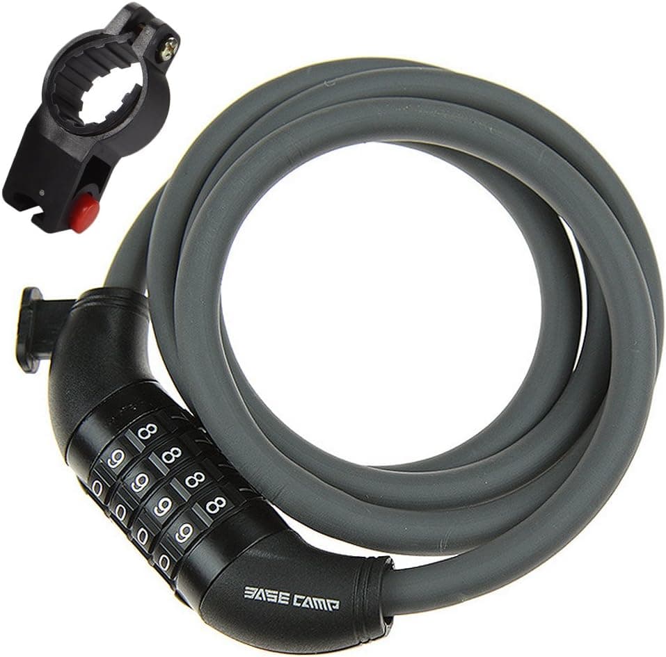 GranVela® Security Lock BC921 Self Coiling Resettable Combination Cable Lock, 4-Feet x 5/12-Inch