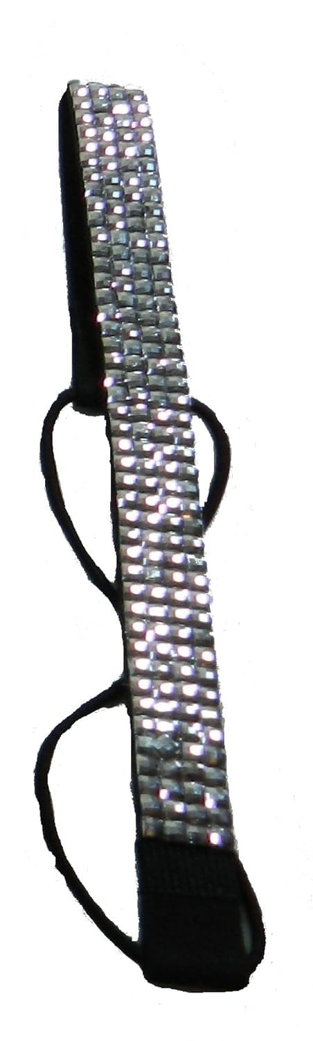 WigsPedia Silver Crystal Rhinestone 4 Row Elastic Stretch Hair Band Headband