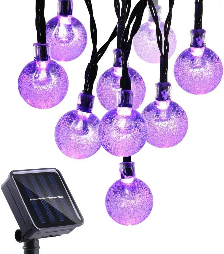 UCTEK Halloween String Lights, 20ft 30 LED String Lights, Outdoor Globe Lights String 8 Modes Xmas Decorative Lighting for Outdoor Home Garden Patio Halloween Theme Party and Holiday Purple