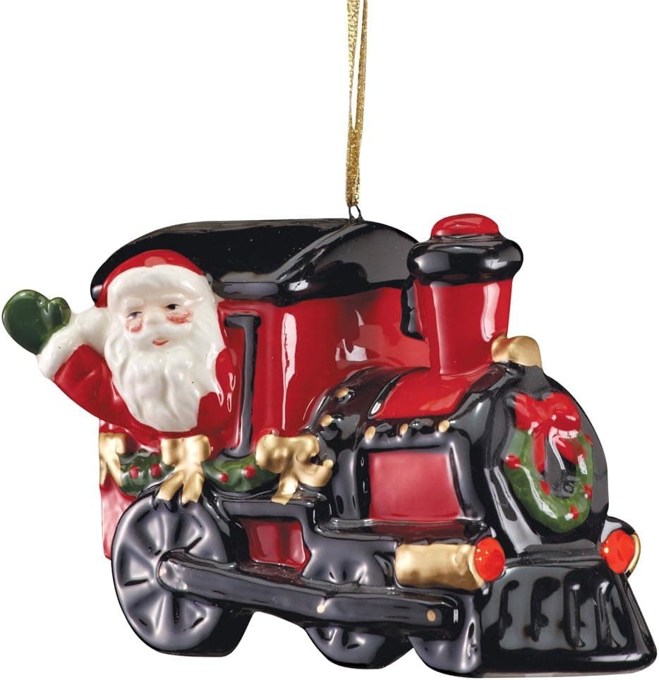Led Christmas Musical Santa Train Ornament