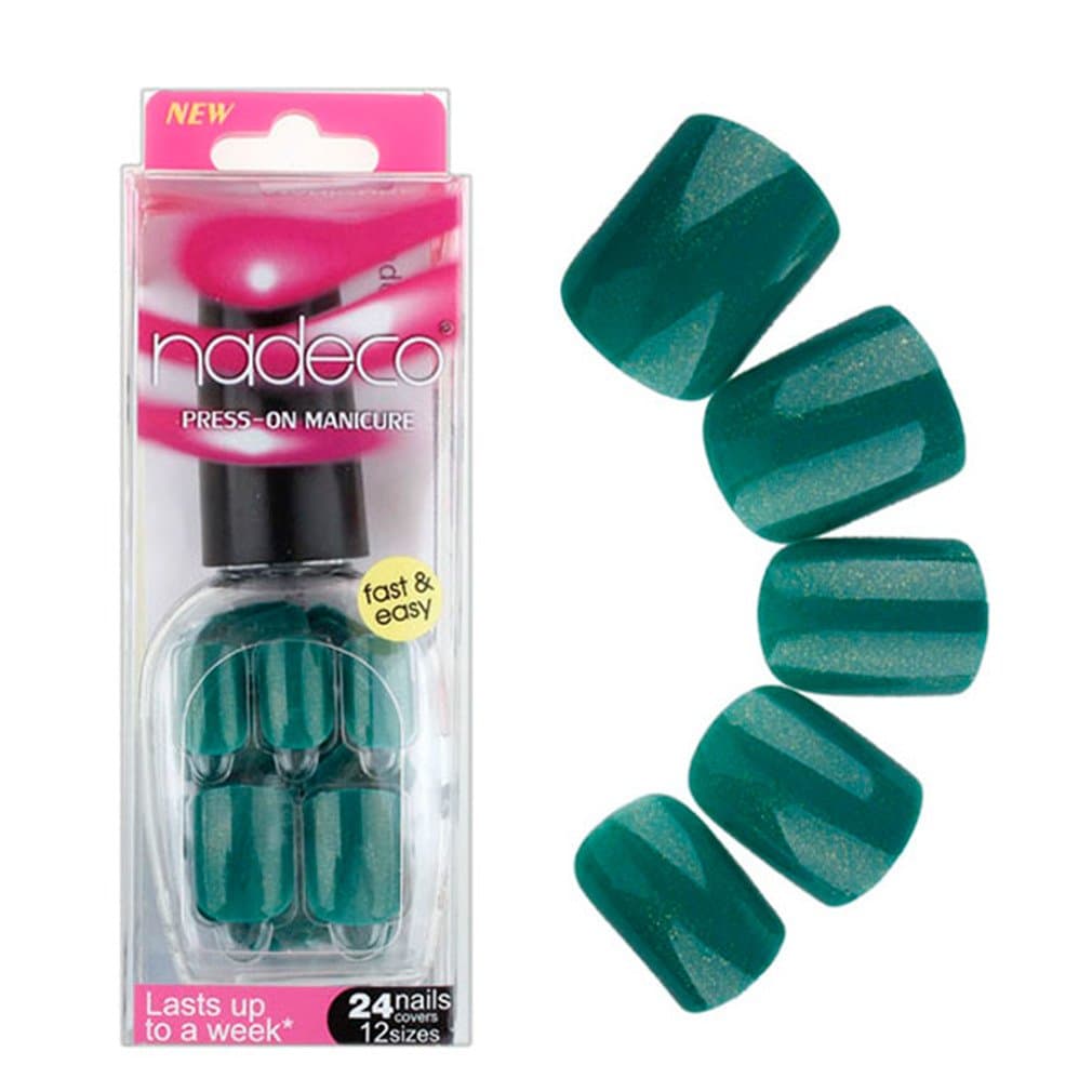 Elite99 Color False Nails Tips Press On Manicure Fashion Design Short Length No Need Glue Dark Green