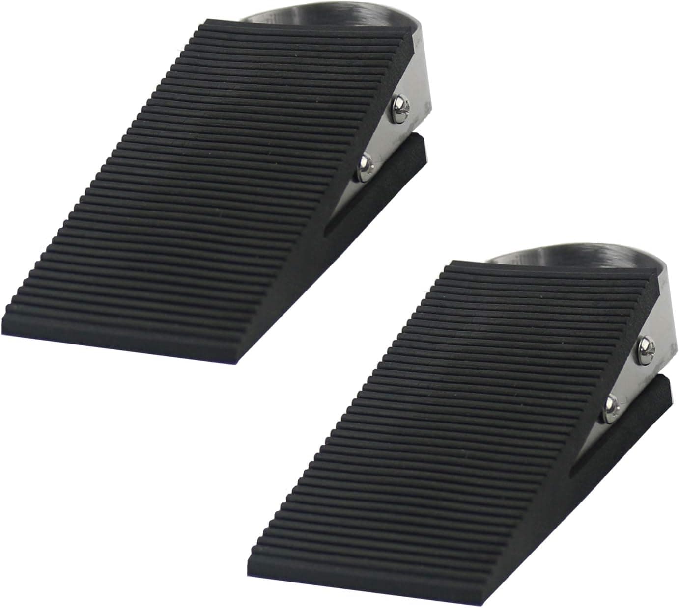 Orgrimmar Door Stopper 2 Pcs Rubber Black Wedge Door Stops with Metal Handle for Classroom, Bedroom, Commercial Store, Warehouse (Wedge)