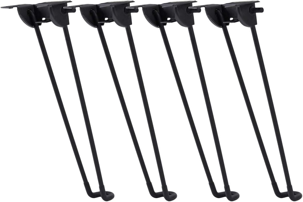 Folding Table Legs, La Vane 4-Pack 12 inch / 30cm Hairpin Metal Legs Heavy Duty Furniture Legs Black for Coffee Table Laptop Table Mini Desk