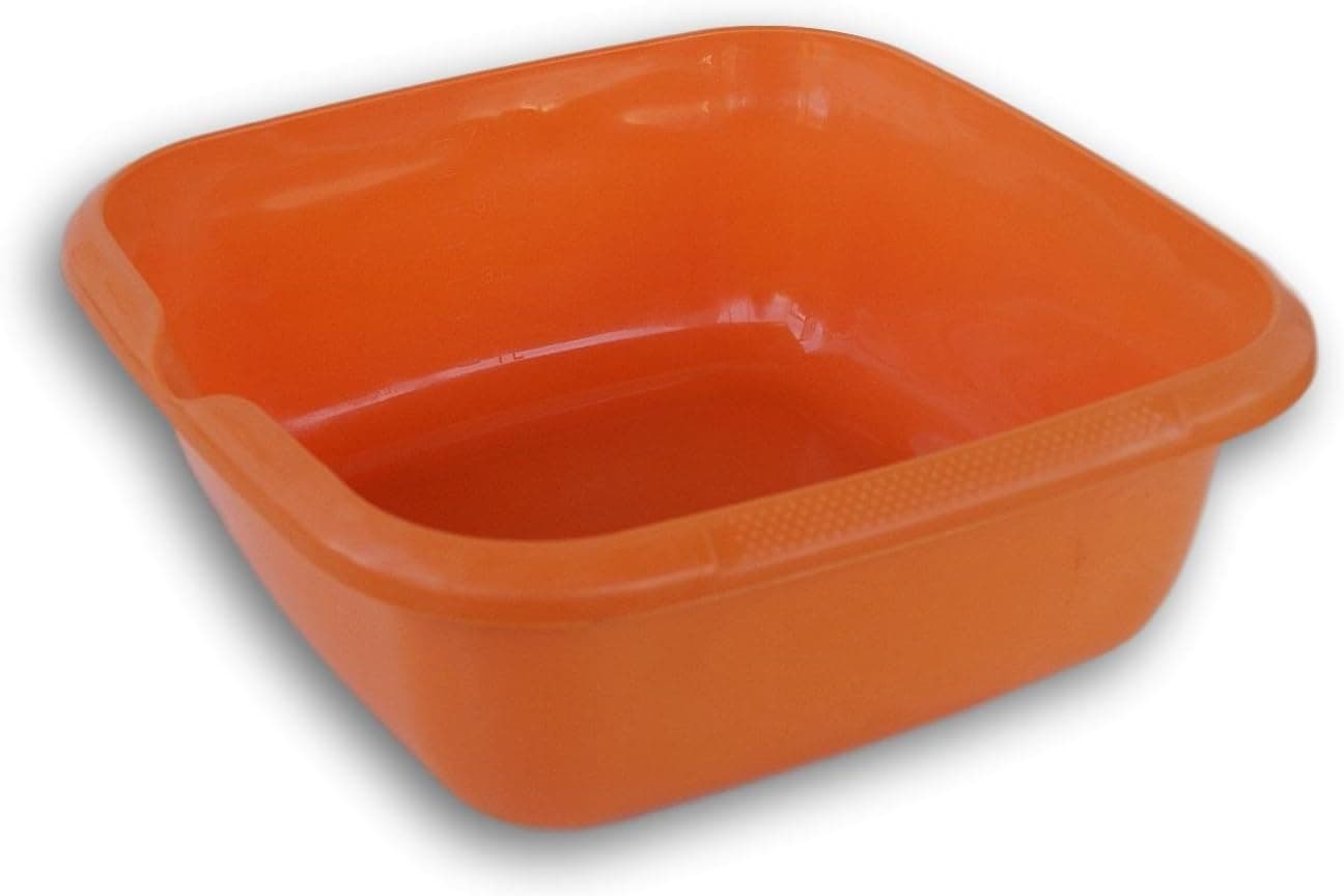 Plastic Multi-Purpose Dishpan - 13 in x 12.5 in x 5 in (Orange)