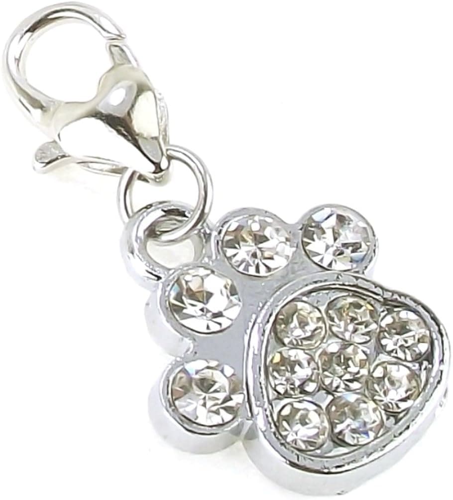 Rhinestone Clip On Dangle Charms for Link Chain Charm Bracelet Necklace