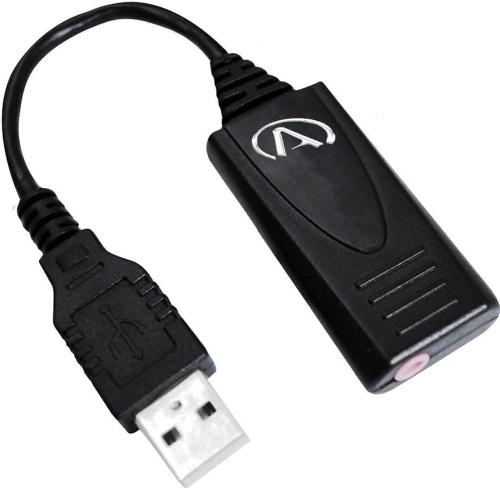 Andrea Communications C1-1024200-1 Model USB-MA External Digital Audio PC Microphone Adapter, Bypasses a computer's internal microphone input, creating superior low-noise audio, Small form factor - compact and portable