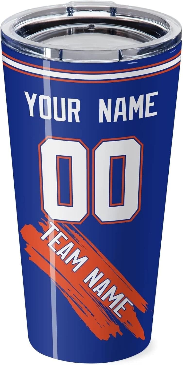 Coffee Cup Travel Mug Custom Any Name and Number for Men Youth Gifts
