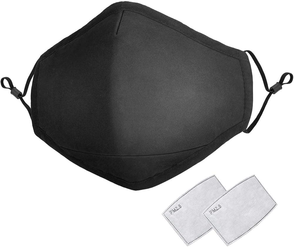 Dust Mask - Activated Carbon Air Face Dustproof Safety Mask with Extra Filter & Valves for PM2.5, Running, Cycling, Outdoor Activities