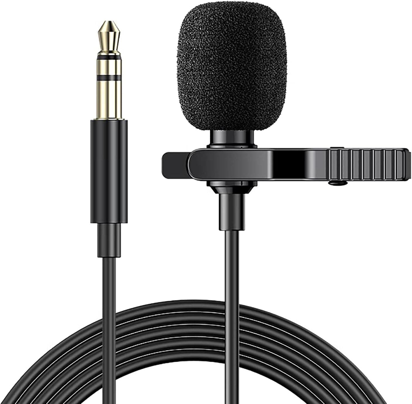 NHOPEEW 3.5mm Car Microphone for Car Stereo Universal Portable 5ft Lavalier Clip Mic for Vehicle Head Unit Bluetooth Radio