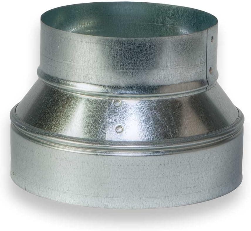 HVAC Premium 6" to 5" OR 5" to 6" Round Metal Pipe Reducer OR Increaser - Galvanized Steel Construction