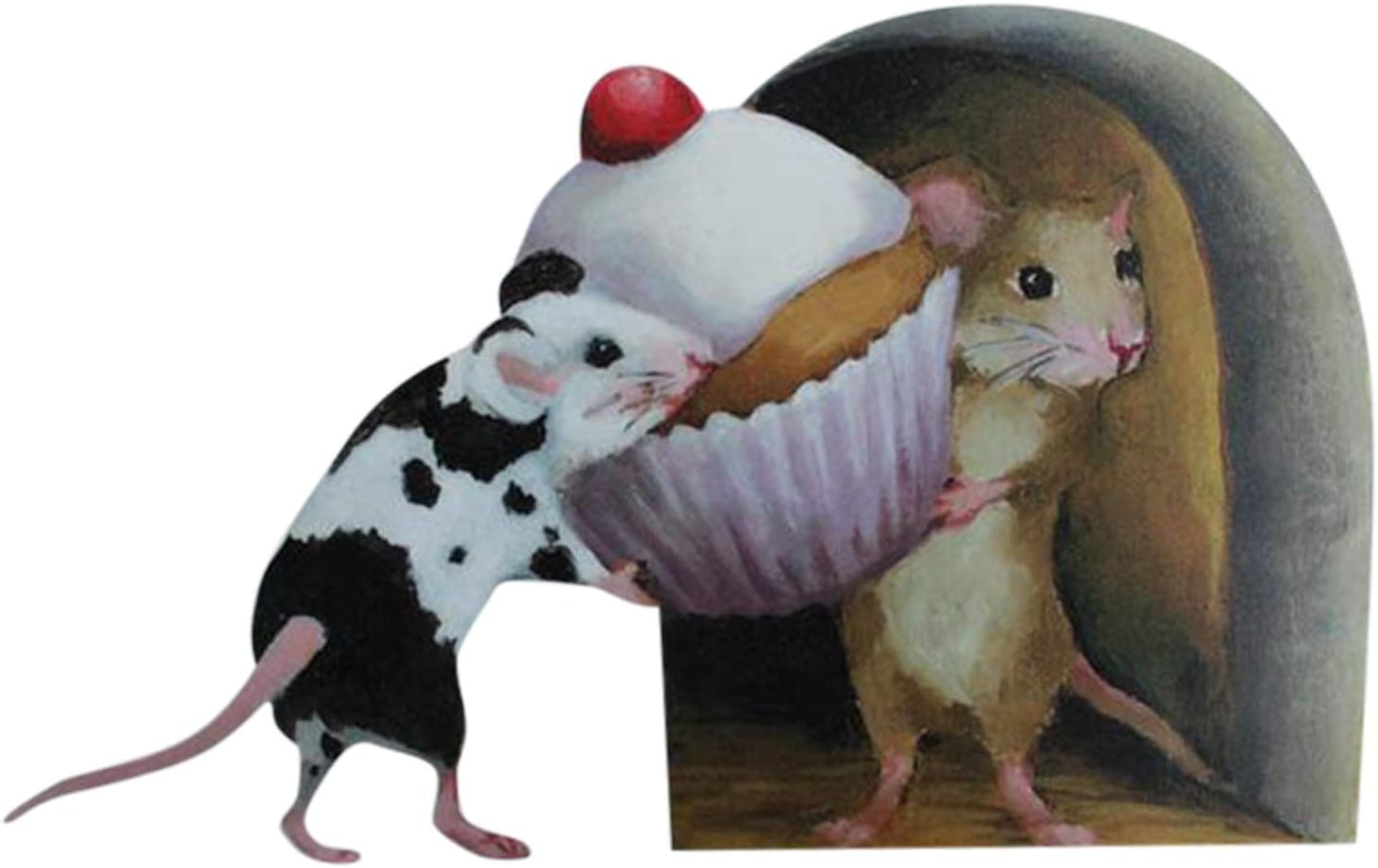 GingTA Who Stole My Cake? Funny Animal Stickers Wall Stickers Lifelike Mouse Hole Stickers Wall Decals for Bedroom Playroom Living Room (A1-1PC)