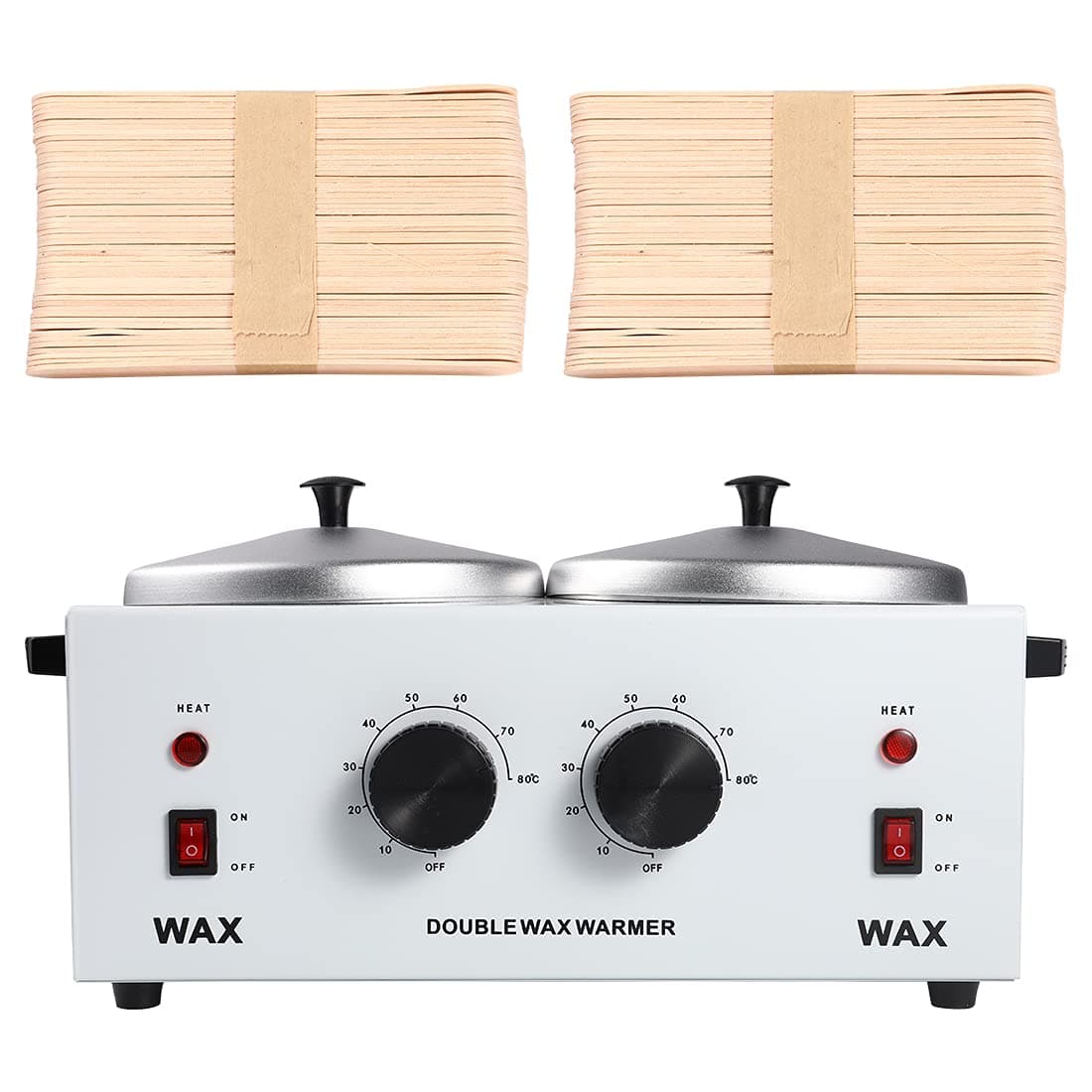 Livtor Double Wax Warmer Professional Electric Wax Pot Warmer Professional for Hair Removal, Waxing Pot Dual Wax Pot Paraffin SPA Equipment with Adjustable Temperature Set for Salon Spa Home Use