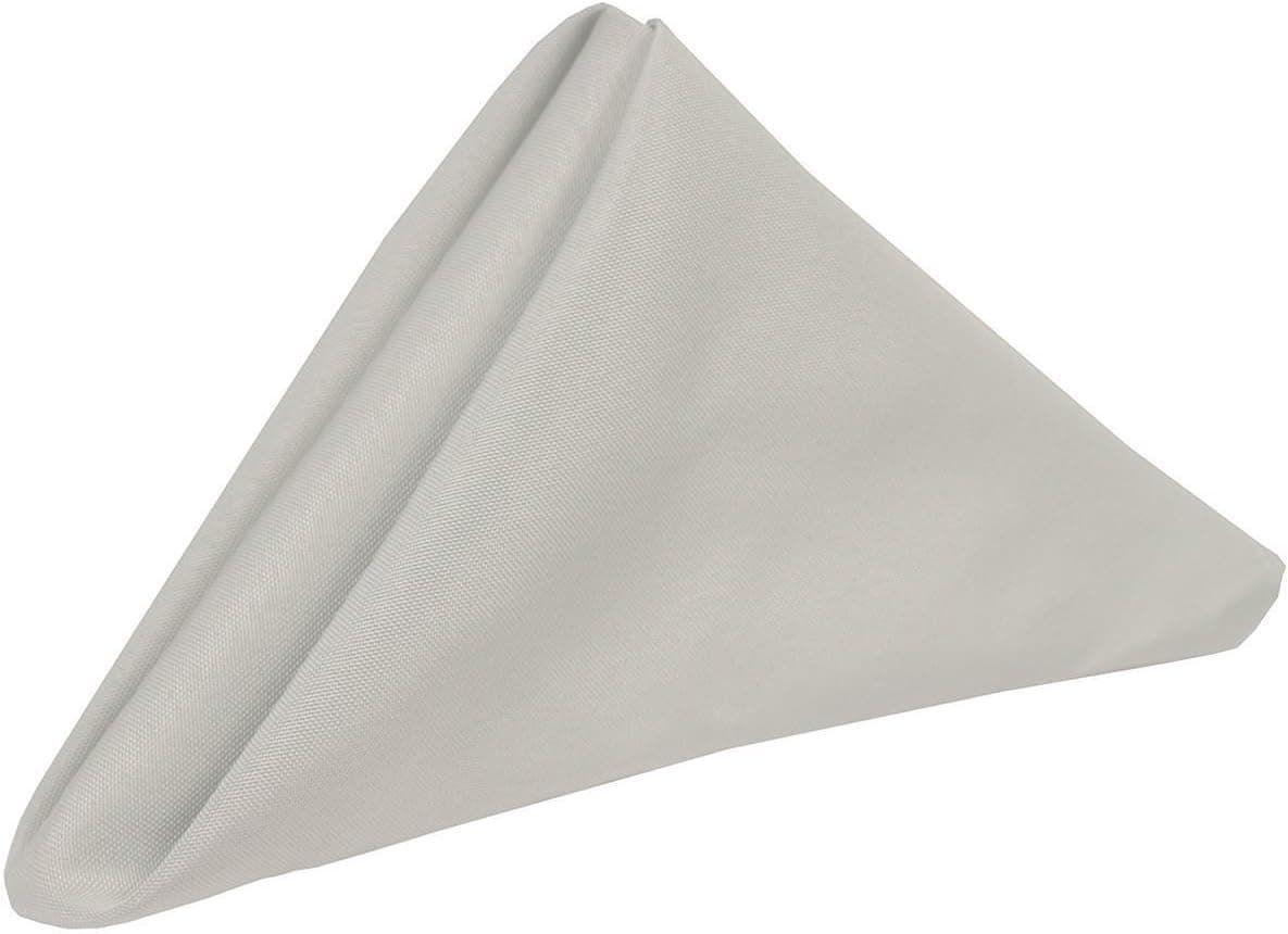 Addy Home Pack of 10 (12 x 12 inch) Cloth Dinner Table Napkins - Machine Washable, Restaurant/Wedding/Hotel Quality and Regular Home Use 100% Cotton Fabric - Light Grey