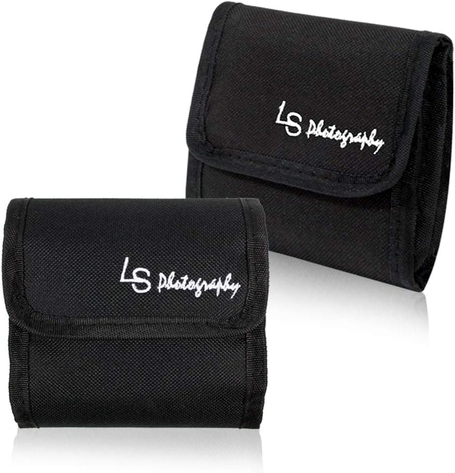 LS Photography Filter case [2 Pack] 3-Pocket Camera Lens Carry Pouch for Photography Round Circular or Square Filters, TEMLGG36